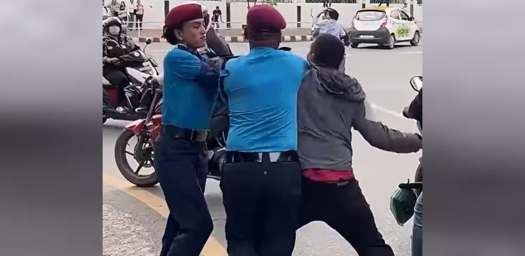 बानेश्वर चोकमा महिला प्रहरीमाथि हातपात